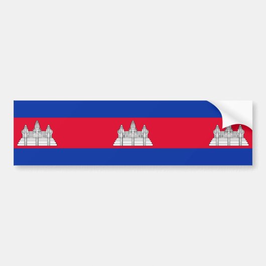 Vlag van Cambodja Bumpersticker (Voorkant)