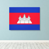 Vlag van Cambodja Canvas Afdruk (Insitu (Houten vloer))