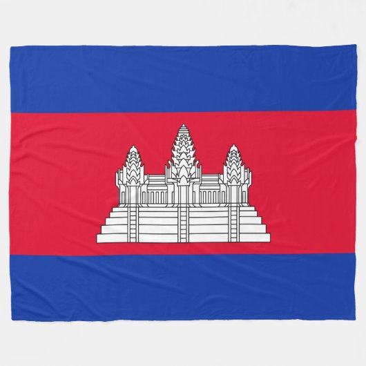 Vlag van Cambodja Fleece Deken (Voorkant (Horizontaal))
