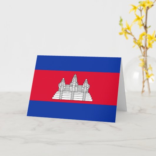 Vlag van Cambodja Kaart (Gele Bloem)