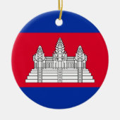 Vlag van Cambodja Keramisch Ornament (Voorkant)