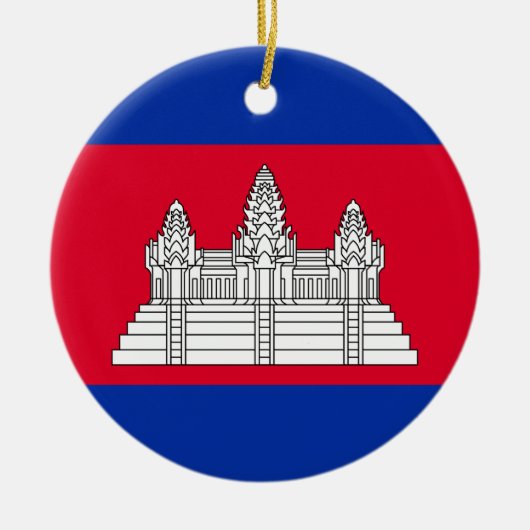 Vlag van Cambodja Keramisch Ornament (Voorkant)