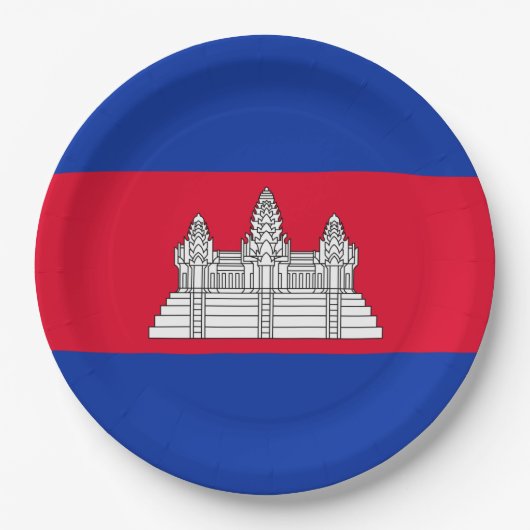 Vlag van Cambodja Papieren Bordje (Voorkant)