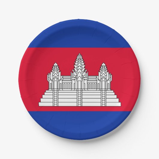 Vlag van Cambodja Papieren Bordje (Voorkant)