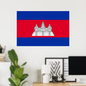 Vlag van Cambodja Poster (Thuiskantoor)