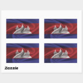 Vlag van Cambodja Rechthoekige Sticker (Vel)