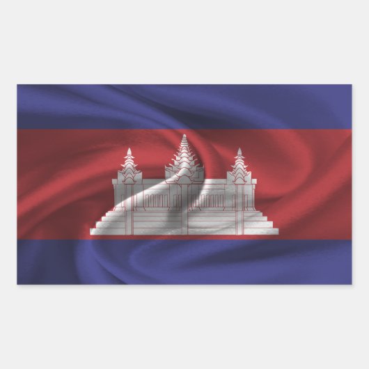Vlag van Cambodja Rechthoekige Sticker (Voorkant)