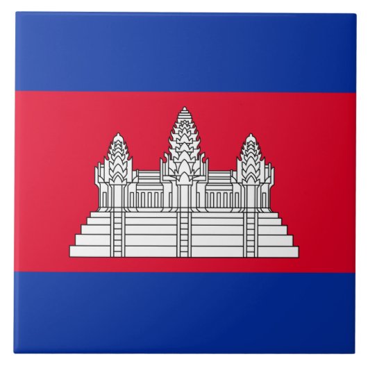 Vlag van Cambodja Tegeltje (Voorkant)