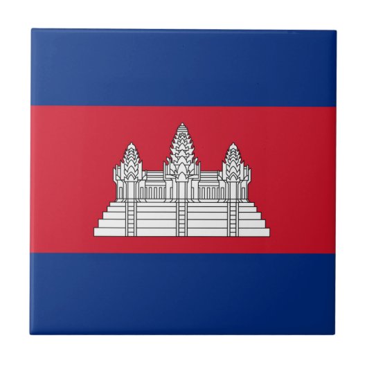 Vlag van Cambodja Tegeltje (Voorkant)