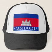 Vlag van Cambodja Trucker Pet (Voorkant)