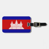 Vlag van Cambodjaans Bagagelabel met lederriem (Voorkant horizontaal)
