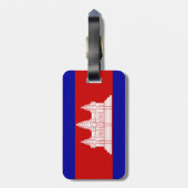 Vlag van Cambodjaans Bagagelabel met lederriem (Achterkant verticaal)