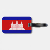 Vlag van Cambodjaans Bagagelabel met lederriem (Achterkant horizontaal)