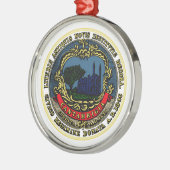 Vlag van Cambridge (Massachusetts) Metalen Ornament (Links)