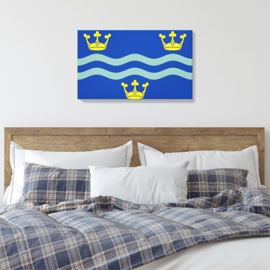 Vlag van Cambridgeshire (County of England, Vereni Canvas Afdruk (Insitu (Slaapkamer))