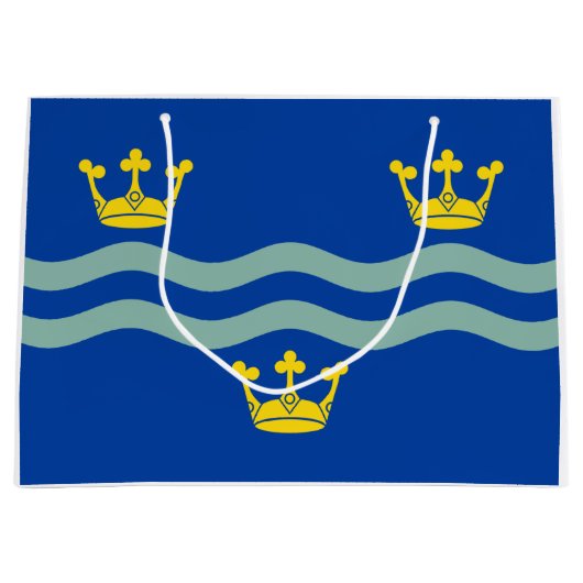 Vlag van Cambridgeshire (UK county) Medium Gift Ba Groot Cadeauzakje (Voorkant)