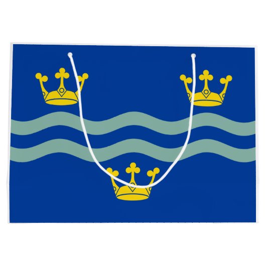 Vlag van Cambridgeshire (UK county) Medium Gift Ba Groot Cadeauzakje (Achterkant)