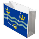 Vlag van Cambridgeshire (UK county) Medium Gift Ba Groot Cadeauzakje (Voorkant Gekanteld)