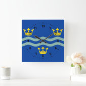 Vlag van Cambridgeshire Vierkante Wandklok (Huis)