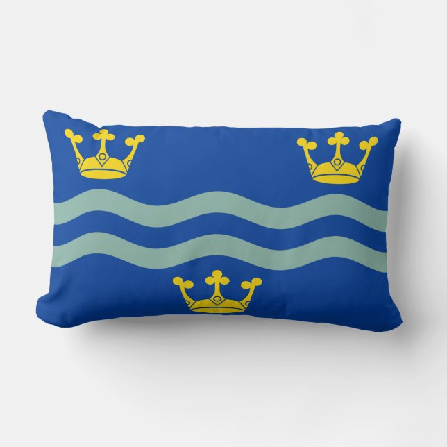 Vlag van Cambridgeshire (VK) Lumbar Pillow Kussen (Voorkant)