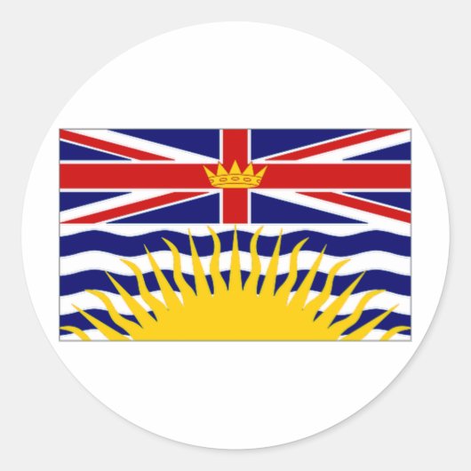 Vlag van Canada Brits-Columbia Ronde Sticker (Voorkant)