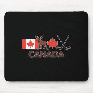 Vlag van Canada Canadese esdoornblad hert ijshocke Muismat