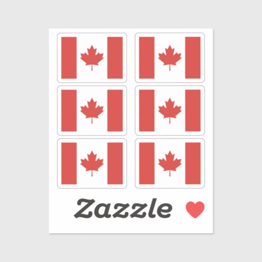 Vlag van Canada Collectie pack van 6 Sticker (Vel)