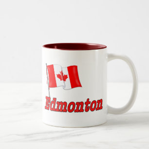 Vlag van Canada - Edmonton Tweekleurige Koffiemok