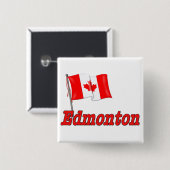 Vlag van Canada - Edmonton Vierkante Button 5,1 Cm (Voorkant /achterkant)