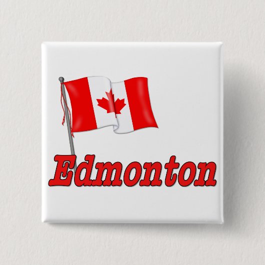 Vlag van Canada - Edmonton Vierkante Button 5,1 Cm (Voorkant)