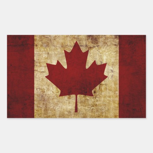 Vlag van Canada / geroosterd Rechthoekige Sticker (Voorkant)