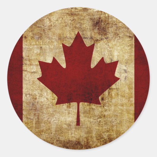Vlag van Canada / geroosterd Ronde Sticker (Voorkant)