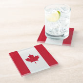 Vlag van Canada Glazen Onderzetter (Schuin)