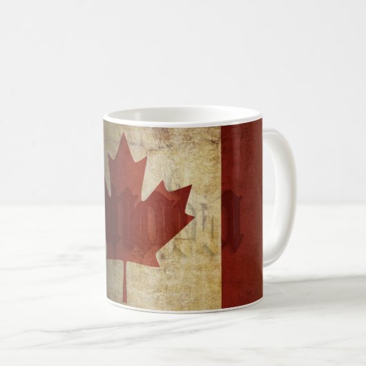 Vlag van Canada / Grunge... Koffiemok (Voorkant rechts)