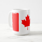 Vlag van Canada in distressed staat Koffiemok (Voorkant links)