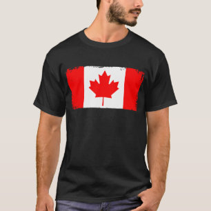 Vlag van Canada in distressed staat T-shirt
