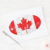 Vlag van Canada in nood Ovale Sticker (Envelop)