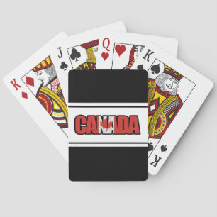 Vlag van Canada met esdoornblad in typografische t Pokerkaarten