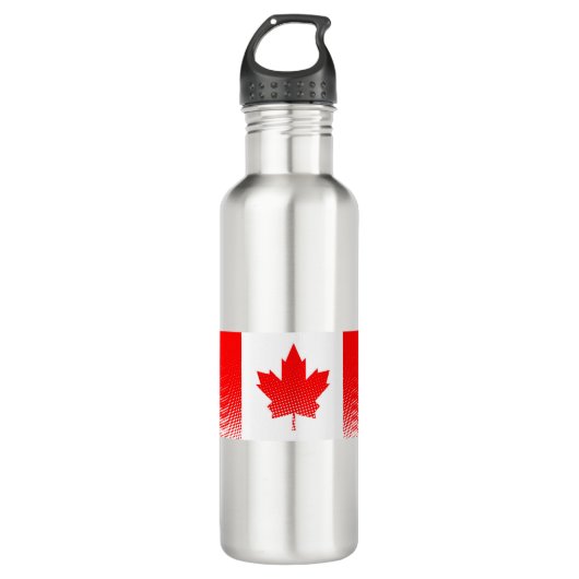 Vlag van Canada met halftoon-effect Waterfles (Voorkant)