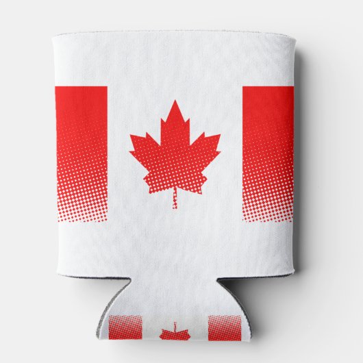 Vlag van Canada met halftooneffect Blikjeskoeler (Achterkant)