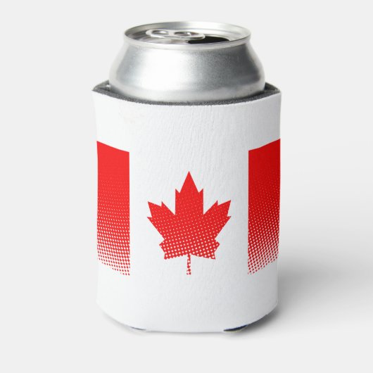 Vlag van Canada met halftooneffect Blikjeskoeler (Blikje Achterkant)