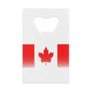 Vlag van Canada met halftooneffect Creditkaart Flessenopener