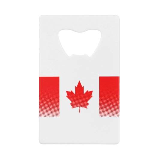 Vlag van Canada met halftooneffect Creditkaart Flessenopener (Voorkant)