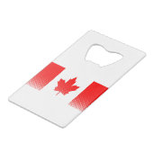 Vlag van Canada met halftooneffect Creditkaart Flessenopener (Voorkant Gekanteld)