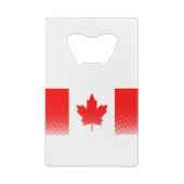 Vlag van Canada met halftooneffect Creditkaart Flessenopener (Achterkant)