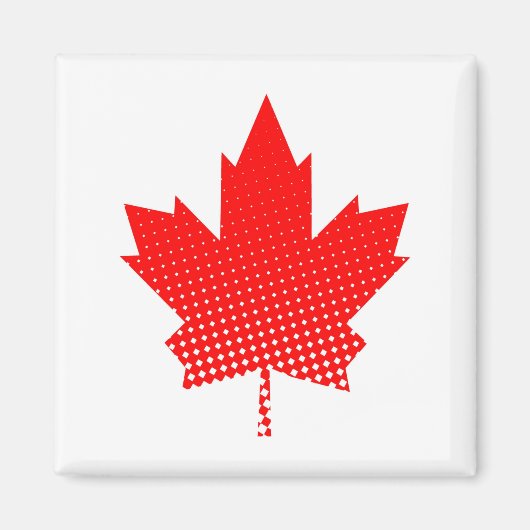 Vlag van Canada met halftooneffect Magneet (Voorkant)