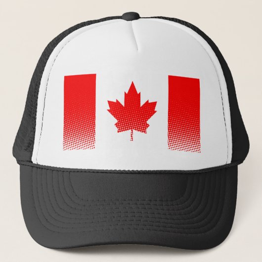 Vlag van Canada met halftooneffect Trucker Pet (Voorkant)