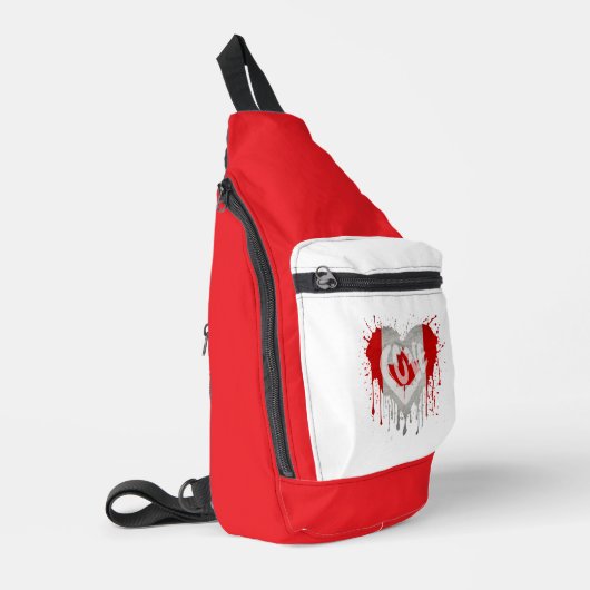 Vlag van Canada met liefde Sling Bag (Linkerhoek)