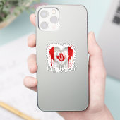 Vlag van Canada met liefde Sticker (Telefoon)