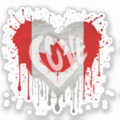 Vlag van Canada met liefde Sticker (Voorkant)